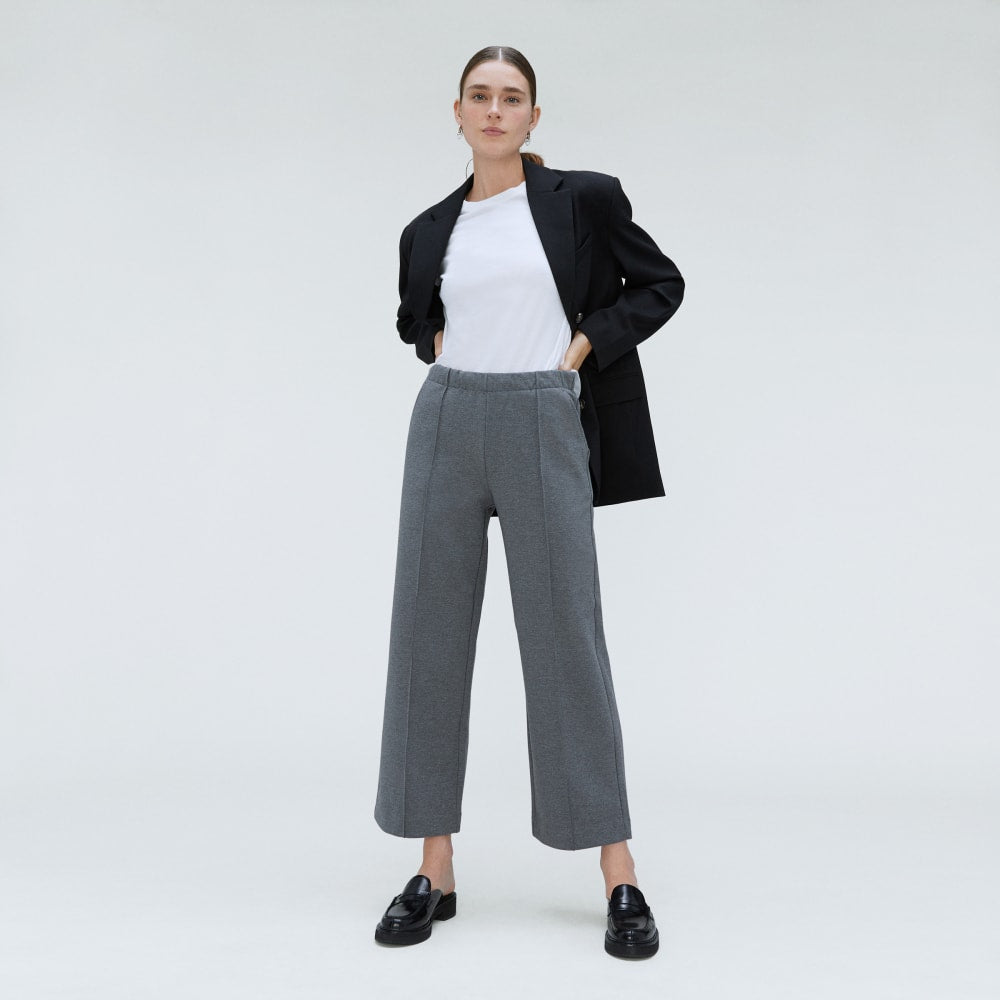 The Wide Leg Dream Pant® in Heathered Charcoal — front view