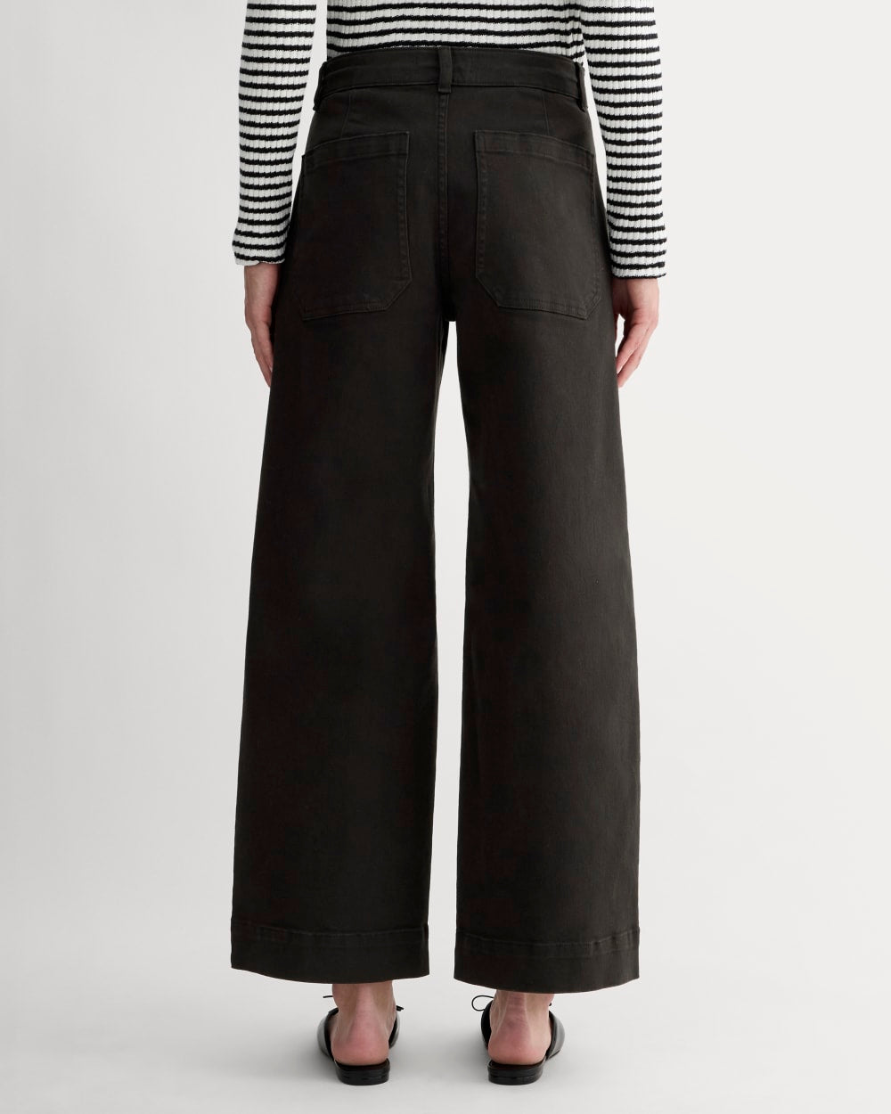The Utility Wide-Leg Pant in Black — detail view