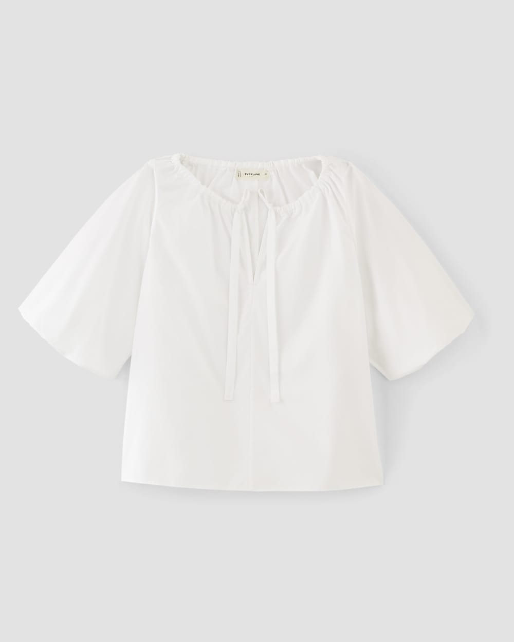 The Supima® Puff-Sleeve Top in White — alternate view