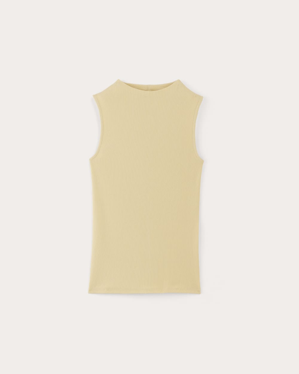 The Luxe Rib Funnel-Neck Tank in Parsnip — alternate view