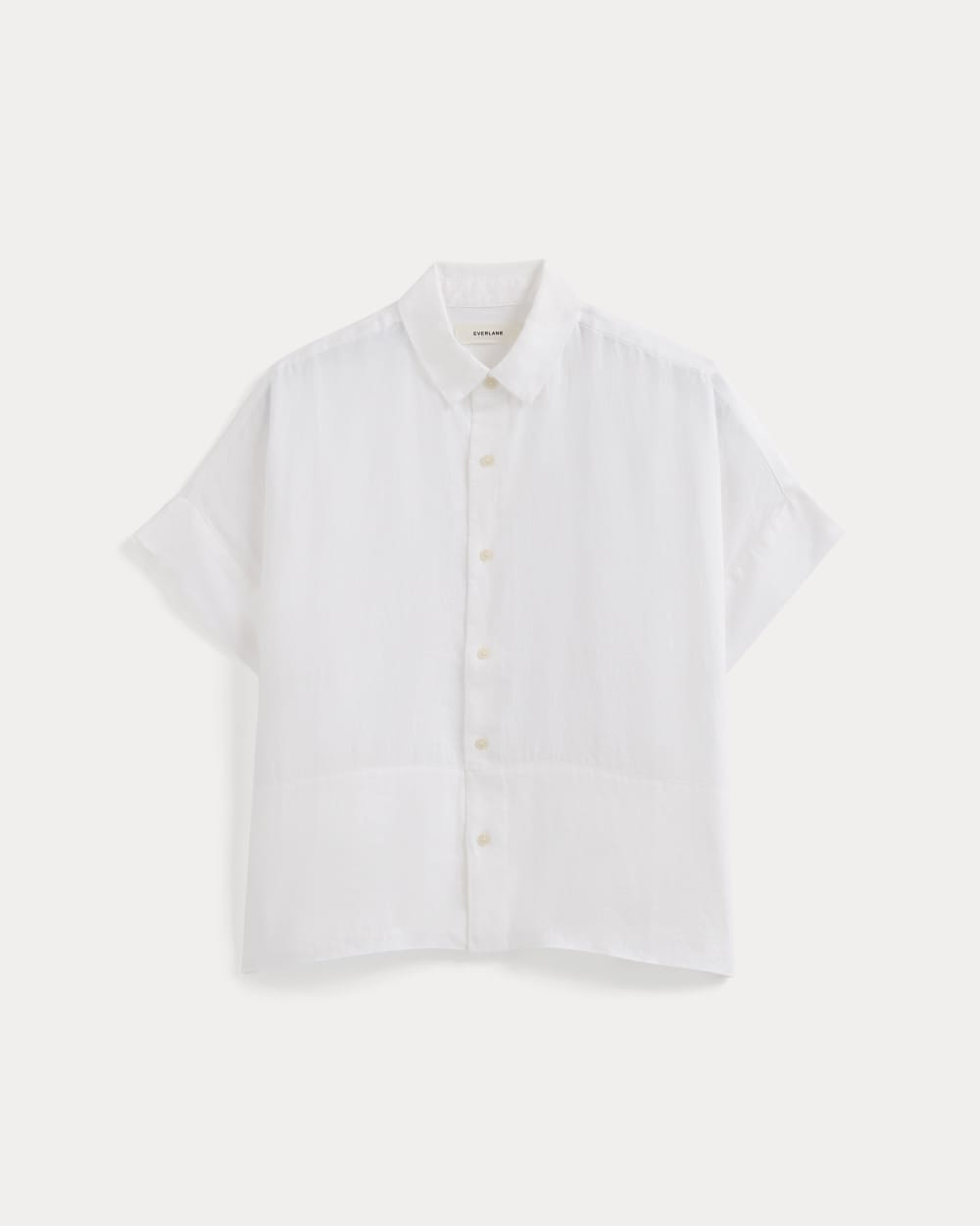The Boxy Shirt in Linen in White — alternate view