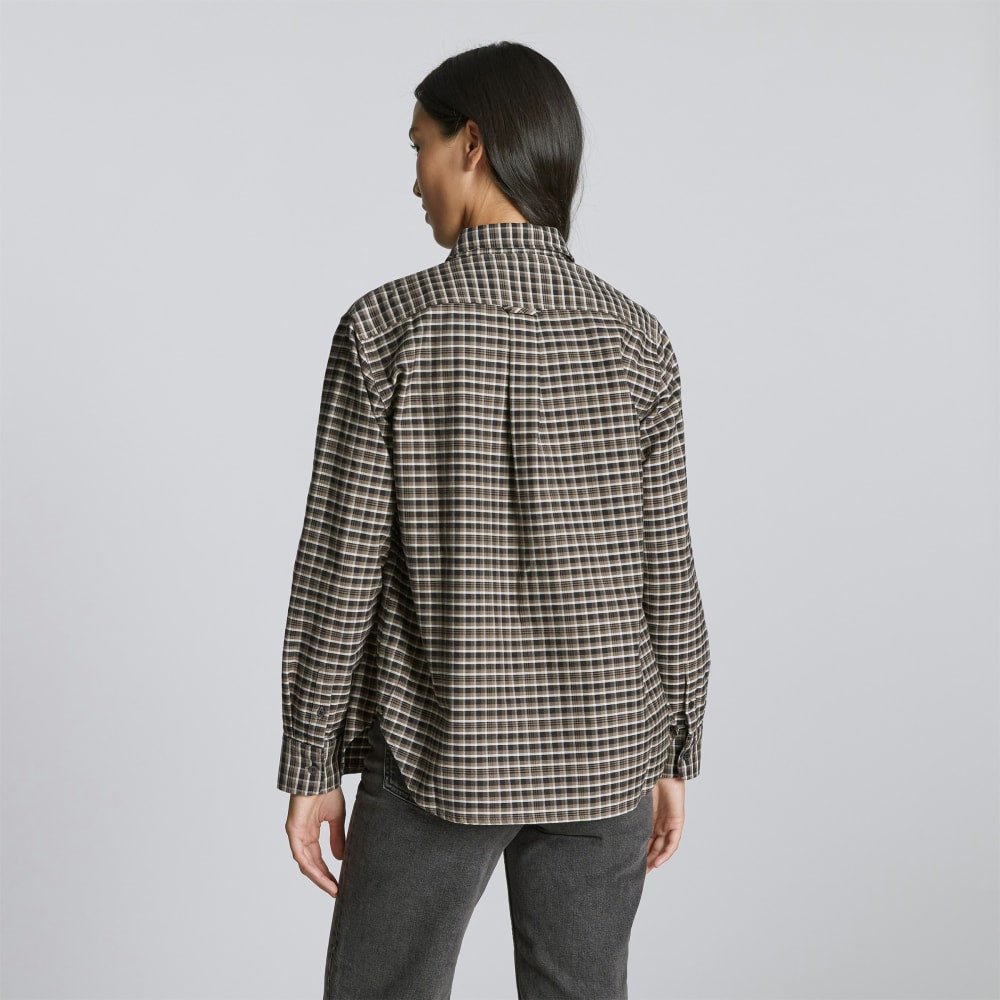 The Must-Have Oxford Shirt in Falcon Mini Plaid — detail view