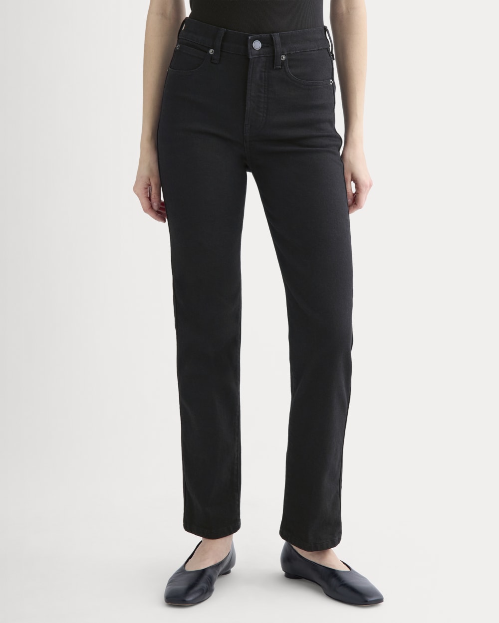 High-Rise Cigarette Jean in Black — detail view