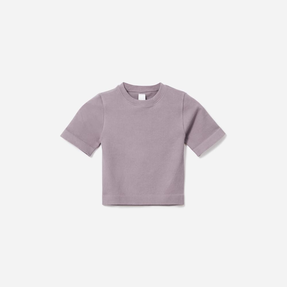 The Seamless Tee in Dusty Lavender — front view