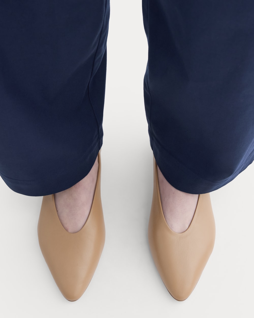 Made in Italy Almond-Toe Flat in Affogato — detail view