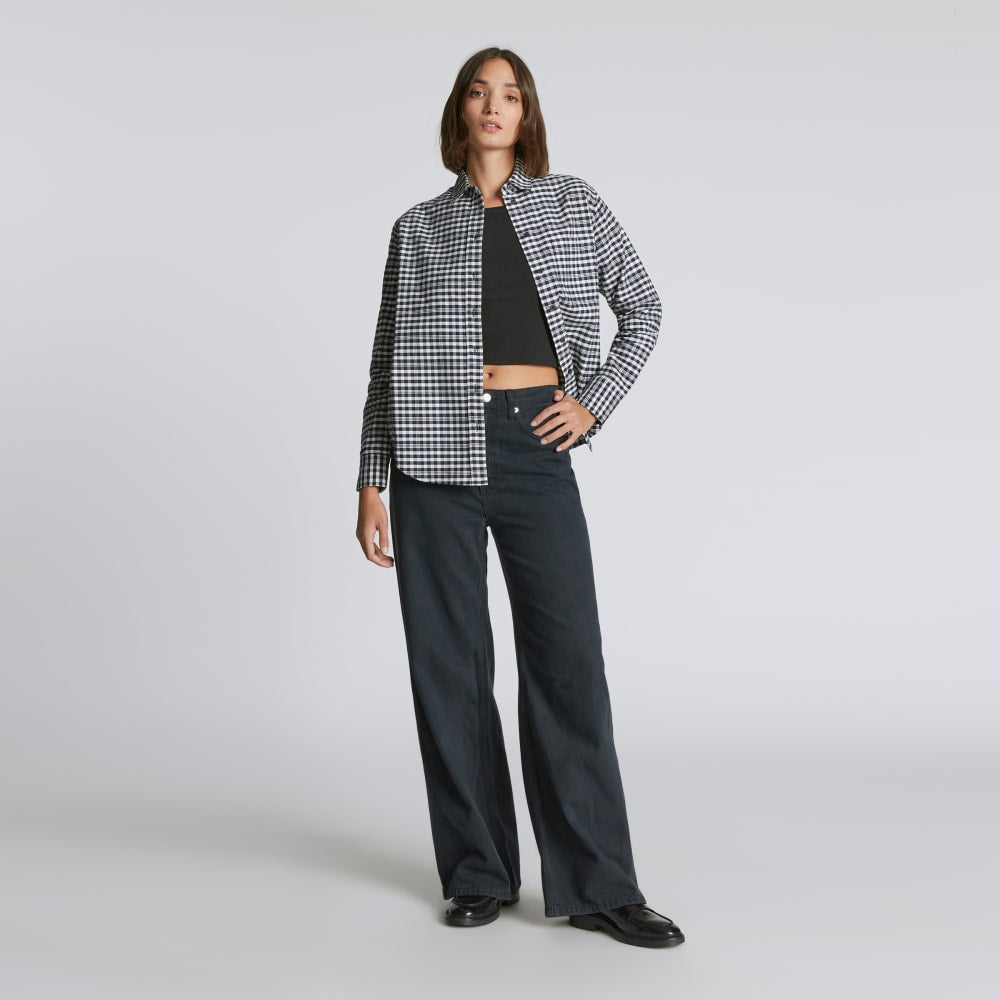 The Must-Have Oxford Shirt in Ocean Cavern Plaid — detail view