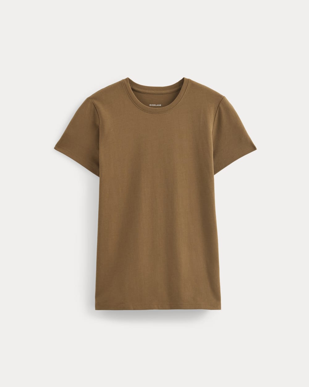 The Slim Crew in Essential Cotton in Toffee — alternate view