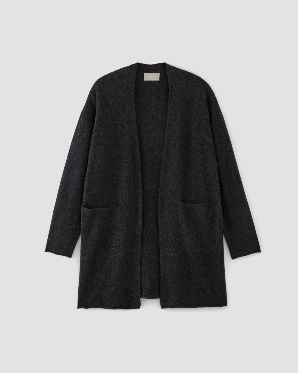 The Cozy-Stretch Long Cardigan in Charcoal — alternate view