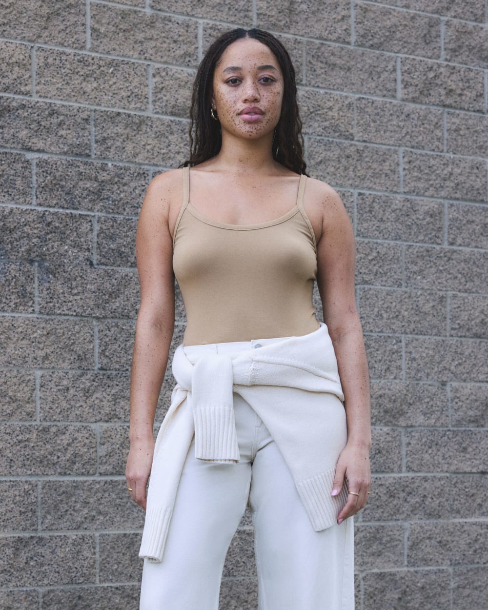 The Supima® Form Spaghetti Strap Cami in Tiger's Eye — detail view