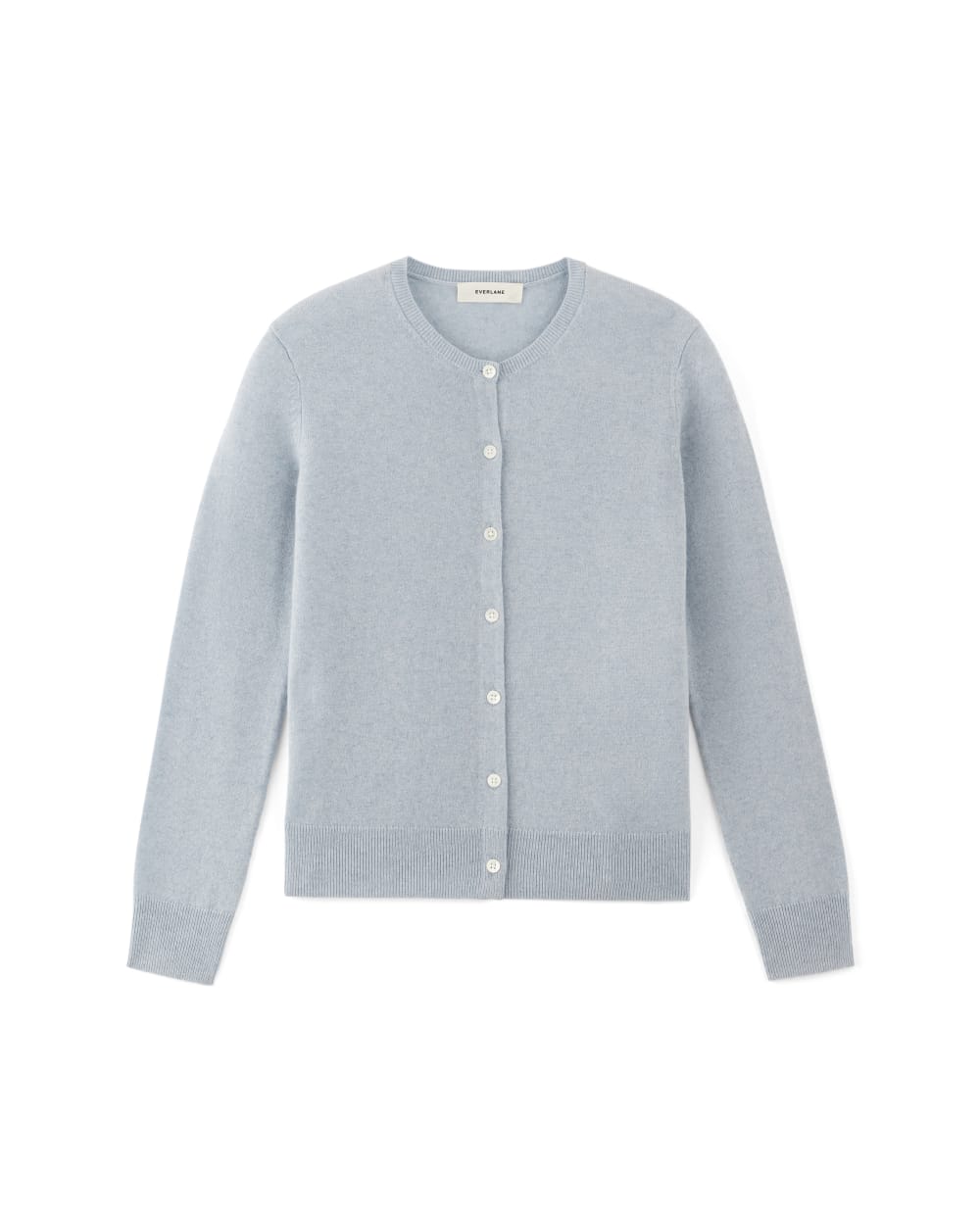 The Classic Cardigan in Cashmere in Sky Blue — alternate view