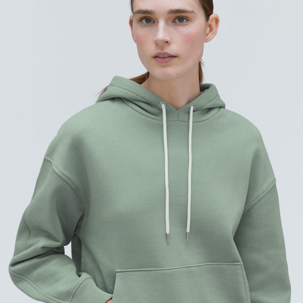 The Track Organic Cotton Popover in Lily Pad — detail view