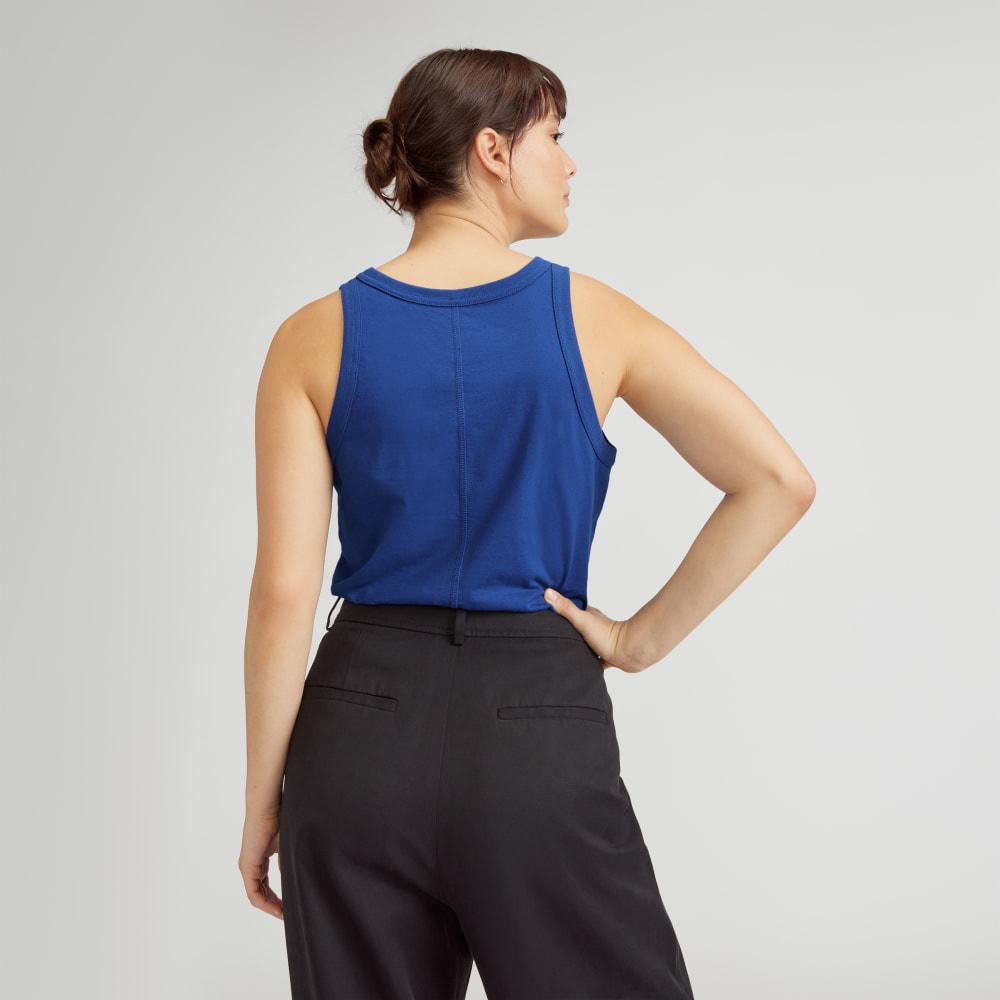 The Tank in Essential Cotton in Mazarine Blue — detail view