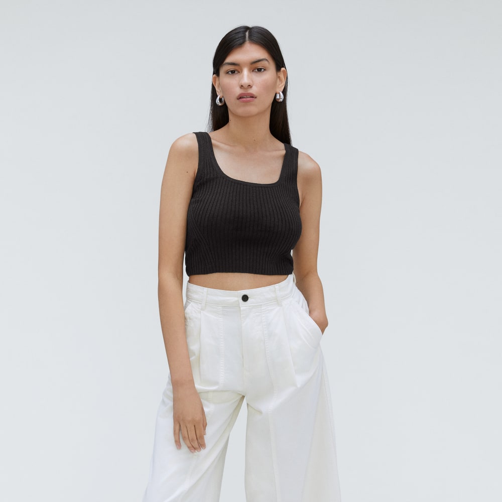 The Cotton-Merino Cami in Black — alternate view