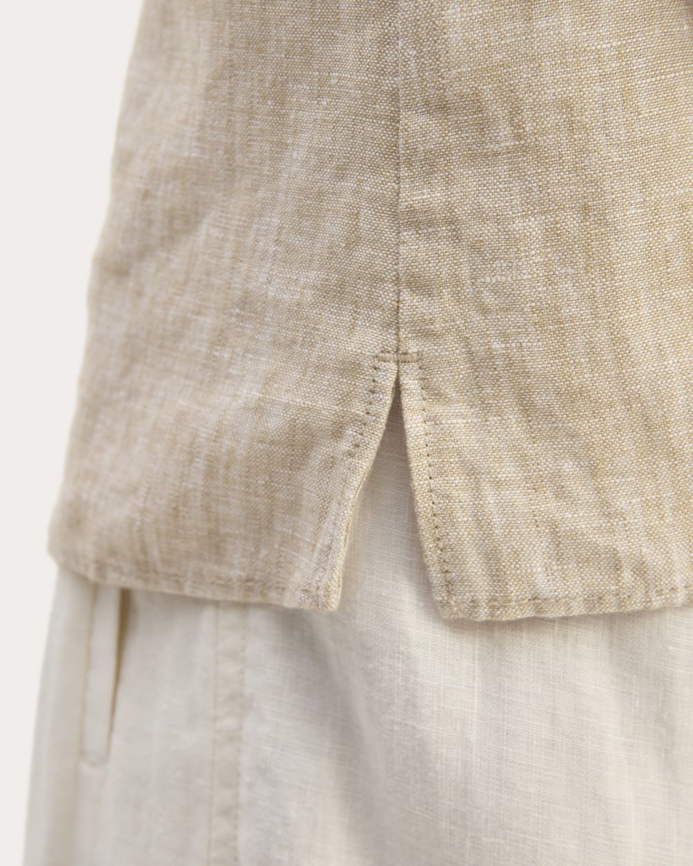 The Scoop Tank in Linen in Cornstalk Chambray — detail view