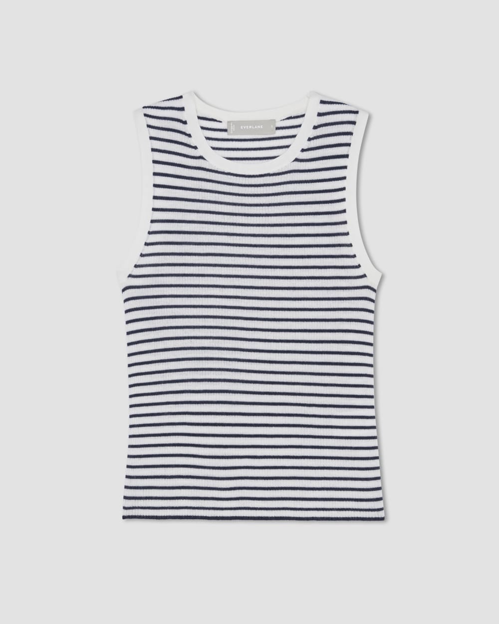 The Tank in Ultrasoft Merino in Bone/Navy — alternate view