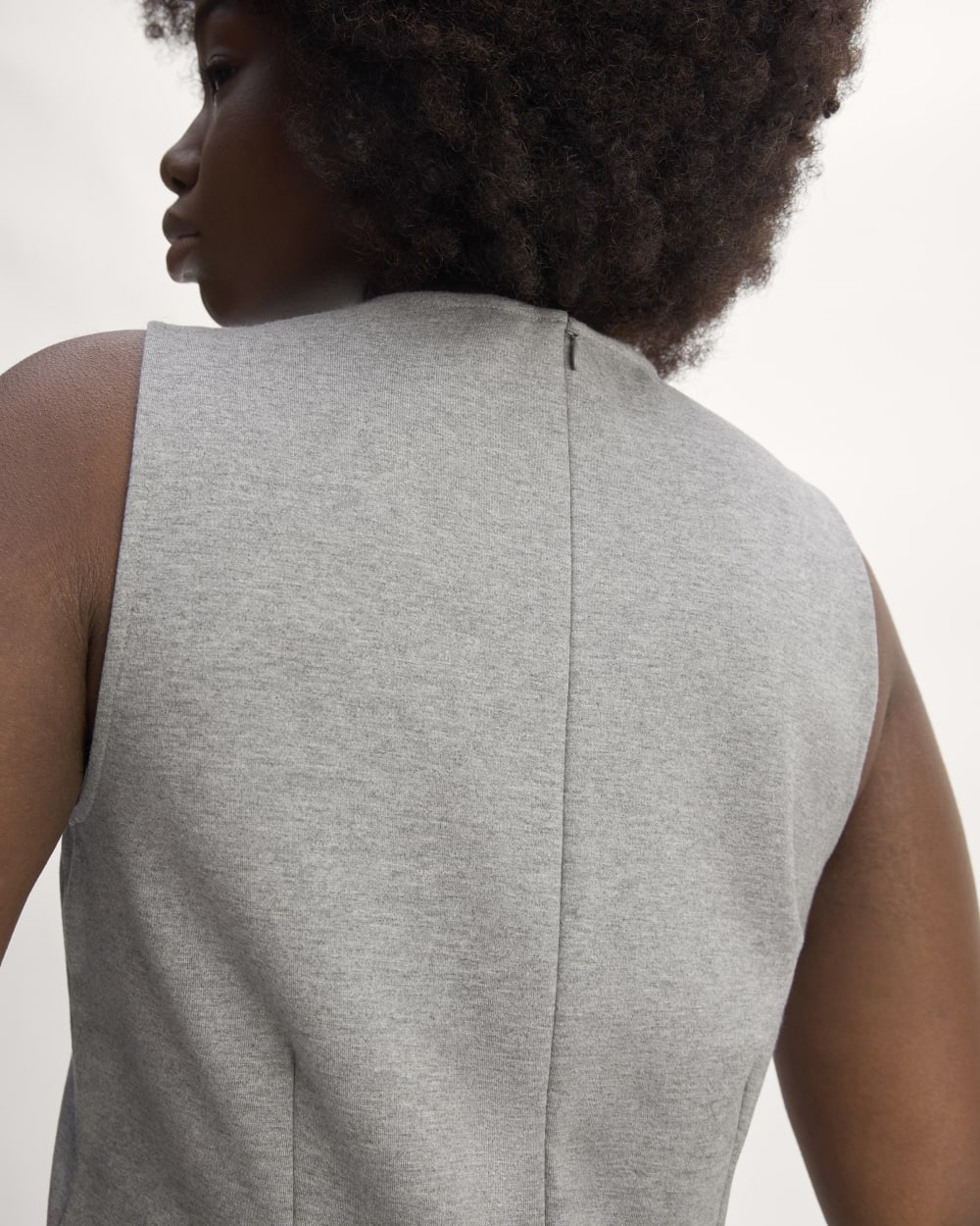 The Dream '90s Shift Dress in Mid Heather Grey — detail view