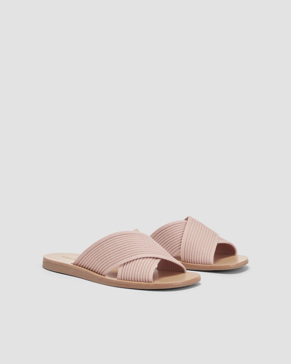 The Day Crossover Sandal in Pale Pink — detail view