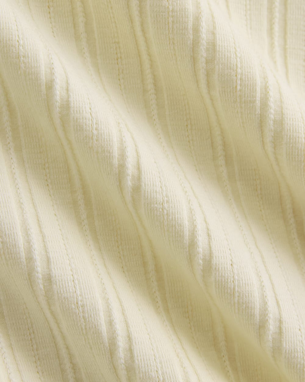 Scoop-Neck Tank in Pointelle in Lemon Icing — detail view