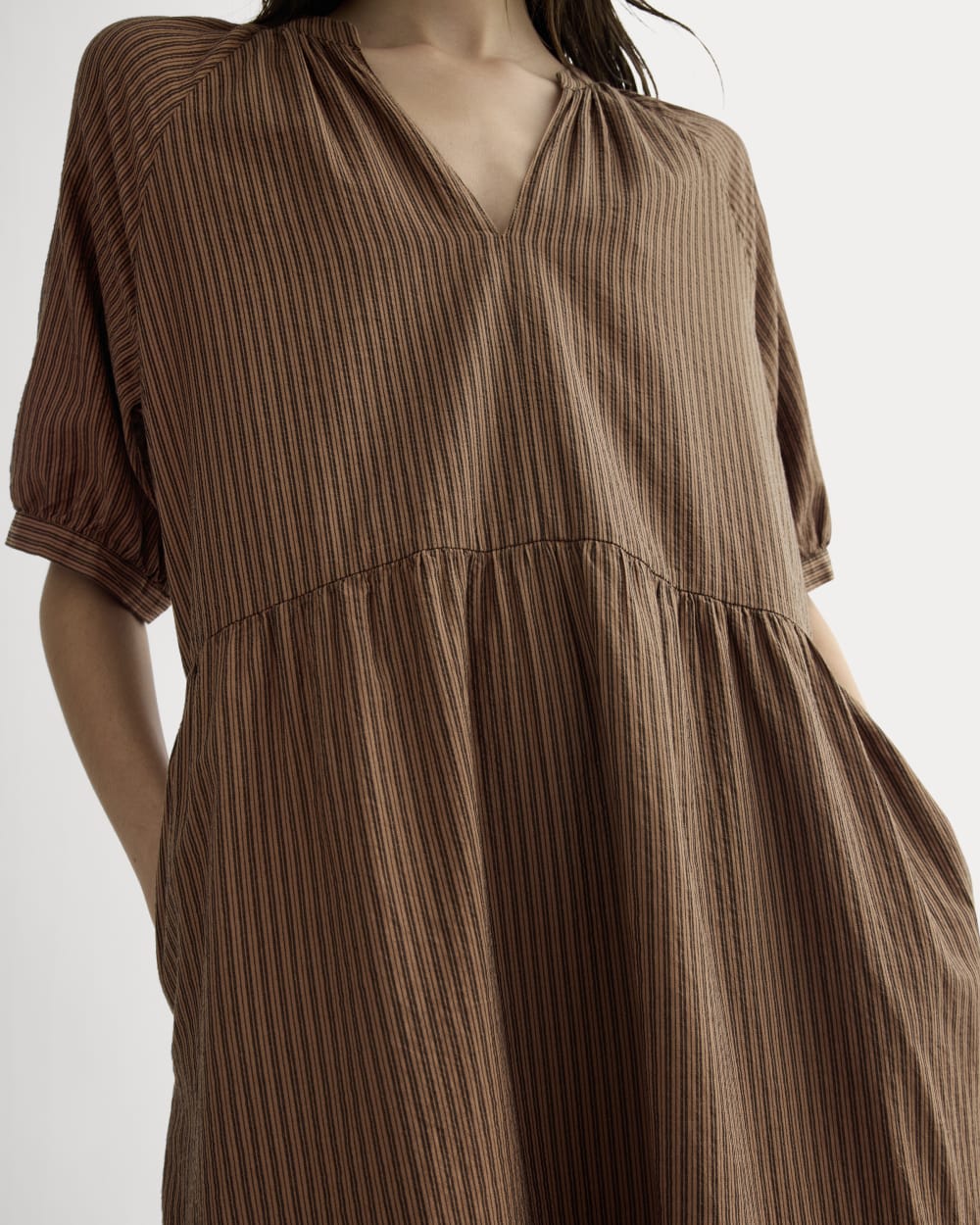 The Farmers Market Dress in Carob Brown / Black — detail view