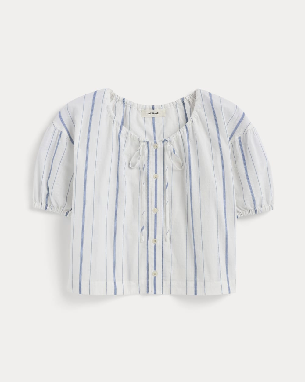 The Gauze Button-Up in Bone / Dutch Blue — alternate view