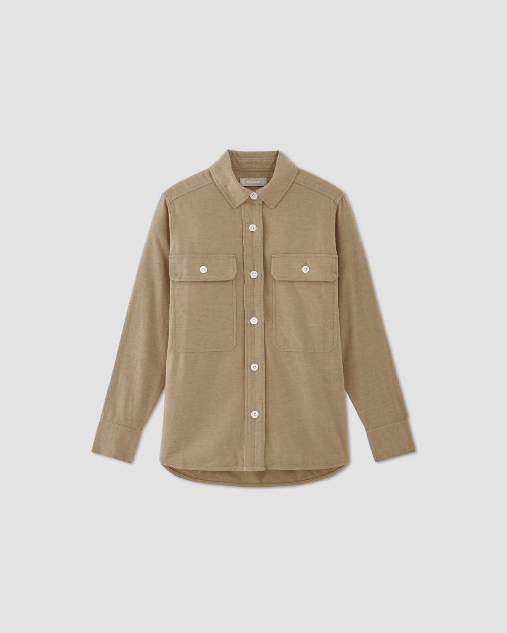 The Classic Cotton Flannel Shirt in Heathered Dark Khaki — alternate view