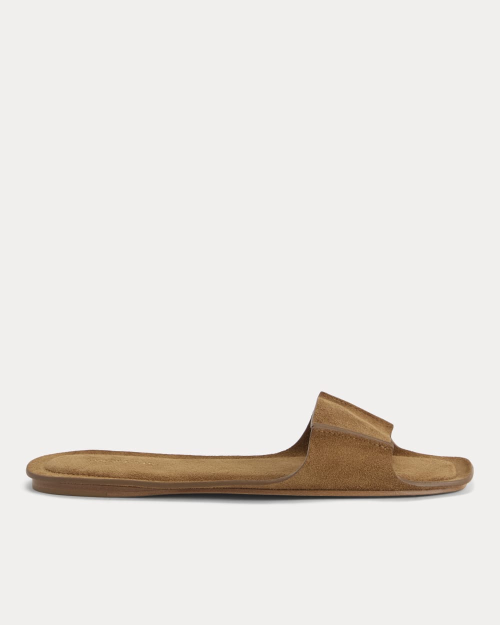 Made in Italy Opanka Band Sandal in Biscott Suede — front view