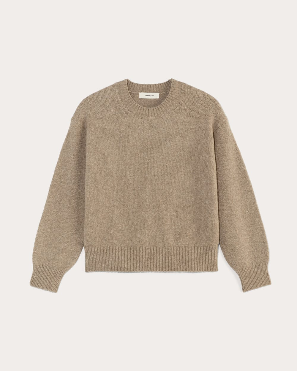 The Cocoon Crew in Plush Cotton in Heather Taupe — alternate view
