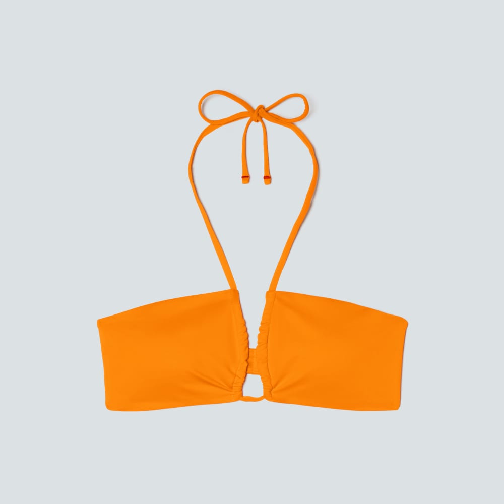 The String Bandeau Top in Turmeric — front view