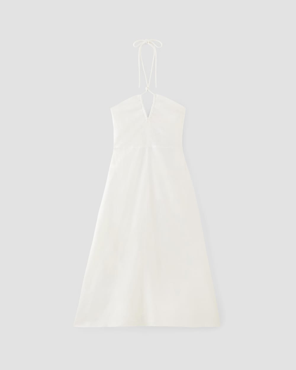 The Linen Halter-Neck Dress in White — alternate view