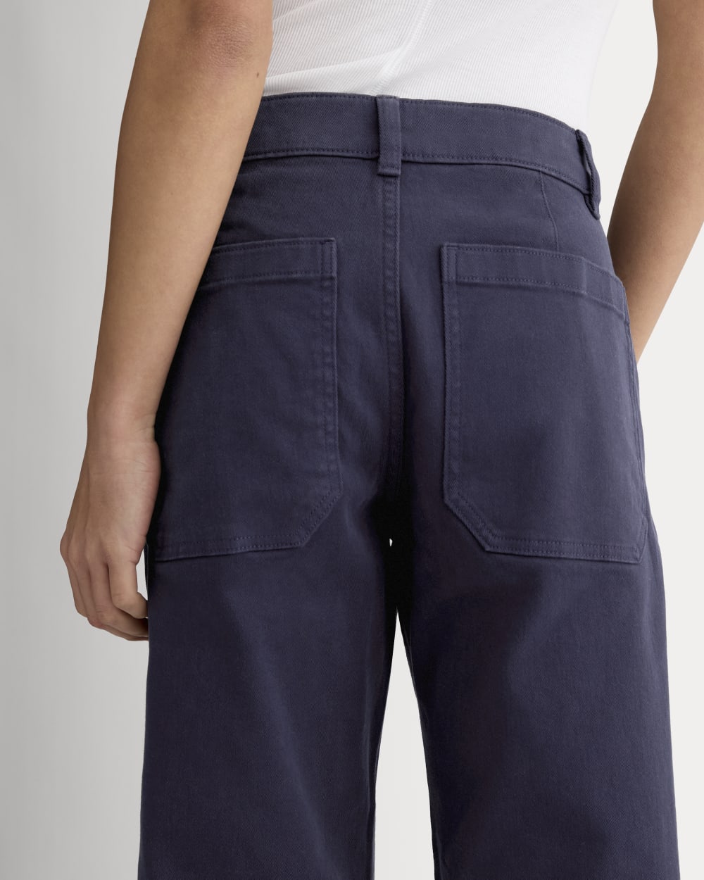The Utility Straight-Leg Pant in Navy — detail view