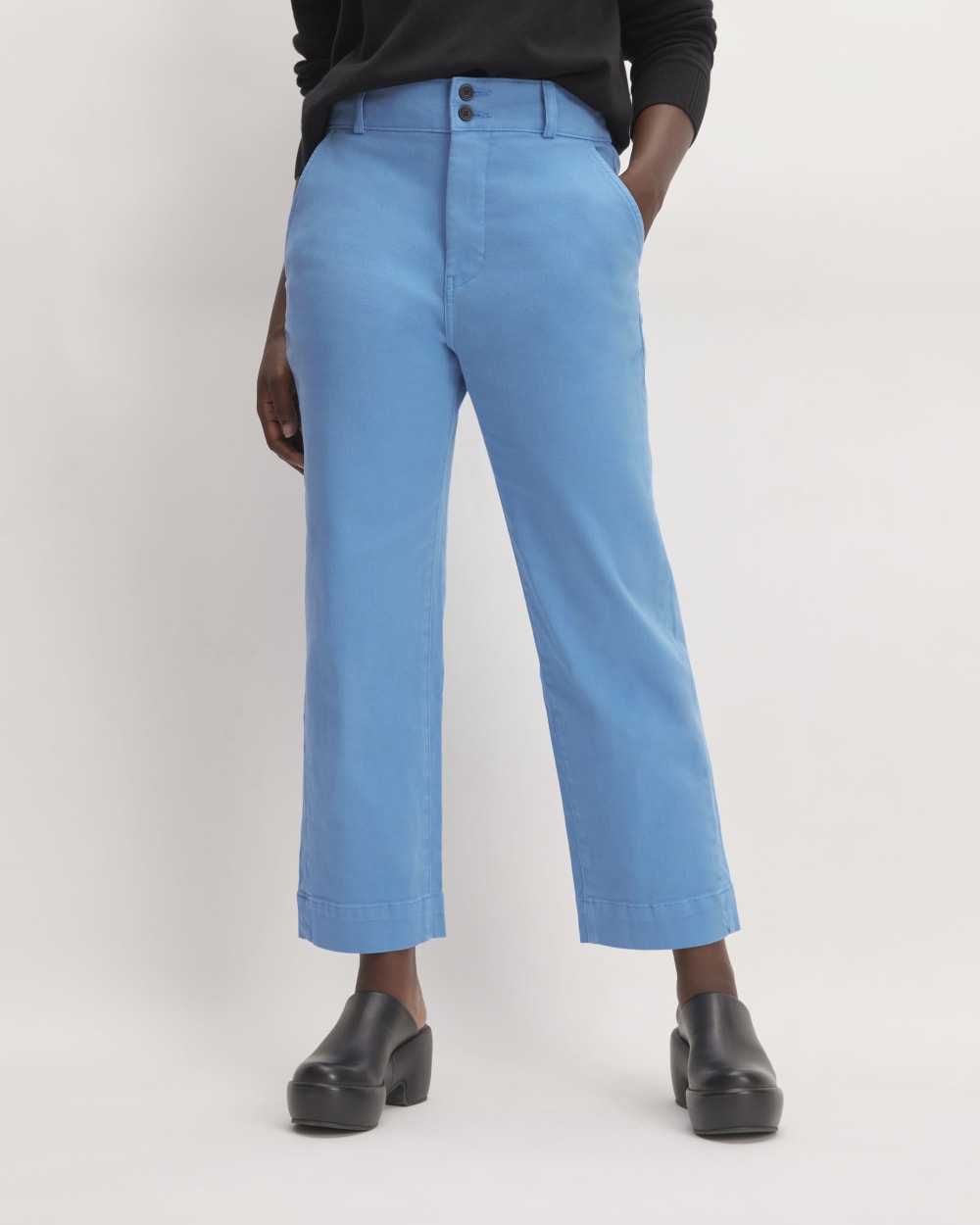 The Organic Straight-Leg Pant in Heritage Blue — detail view