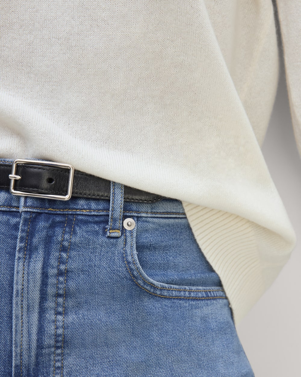 The Classic V in Cashmere in Bone — detail view