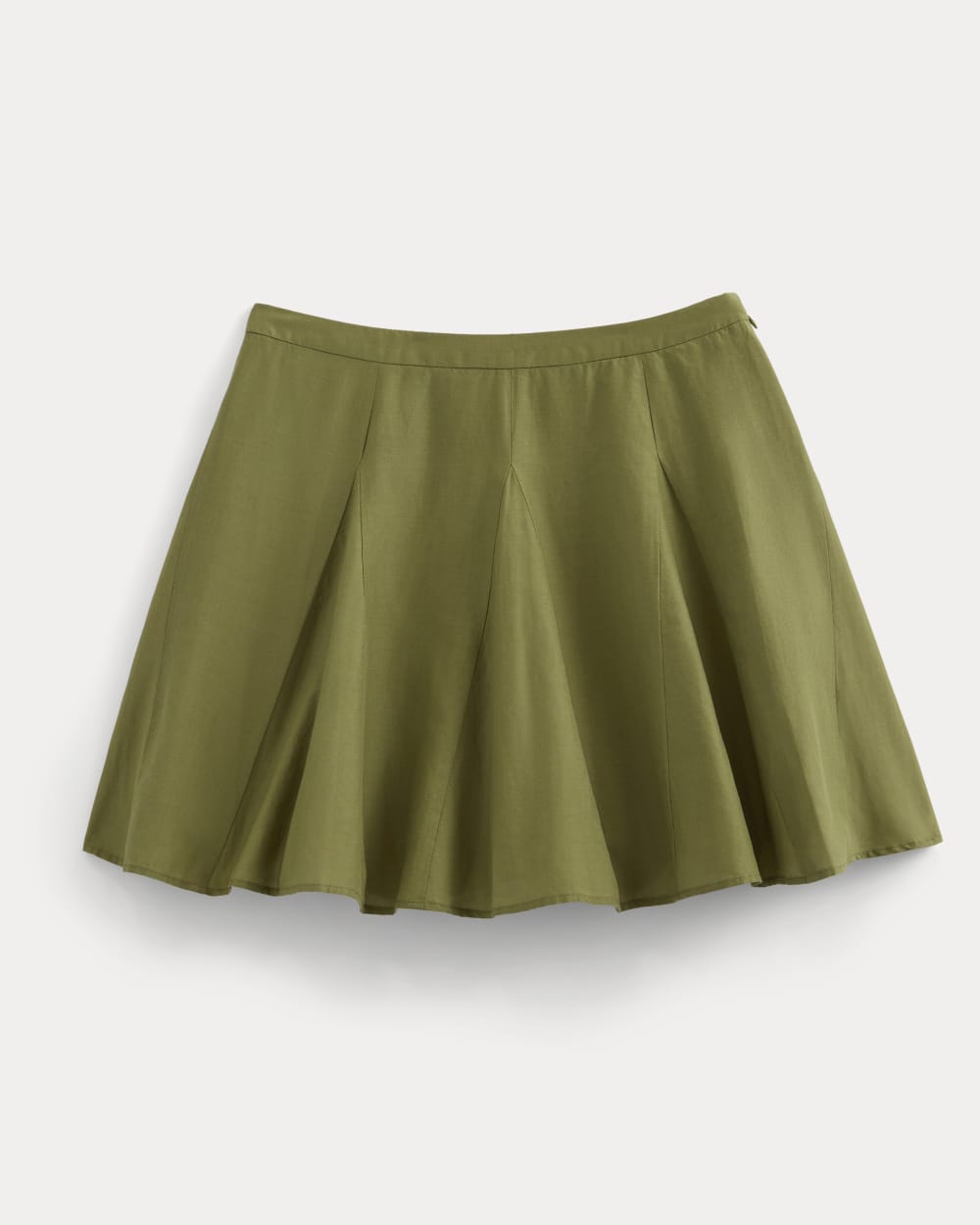 Godet Mini Skirt in Cotton Silk in Mayfly — alternate view