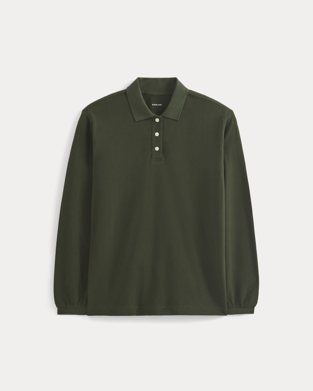 Oversized Pique Polo in Dark Green — alternate view