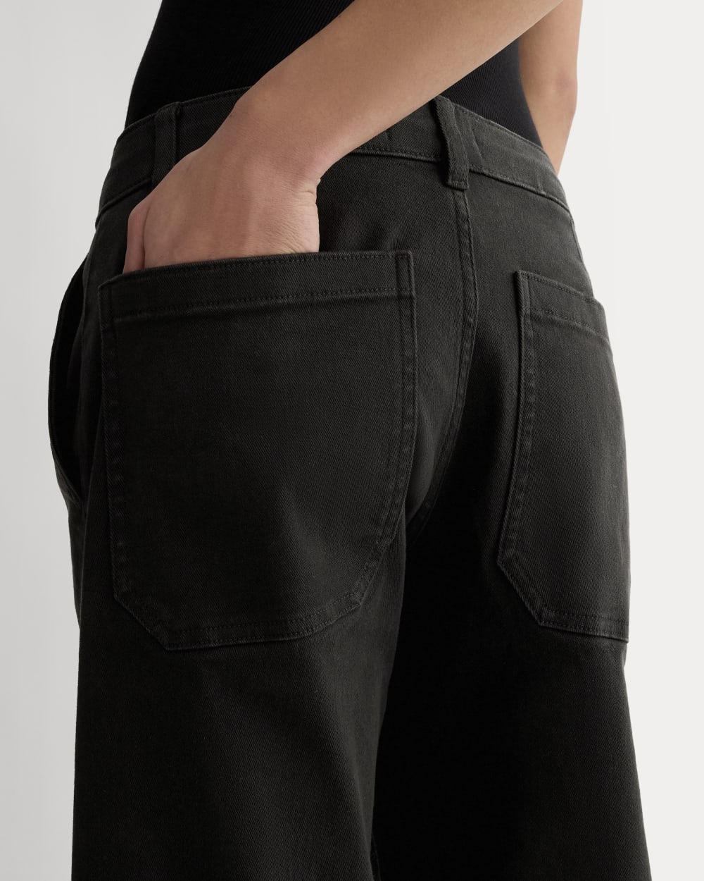 The Utility Straight-Leg Pant in Black — detail view