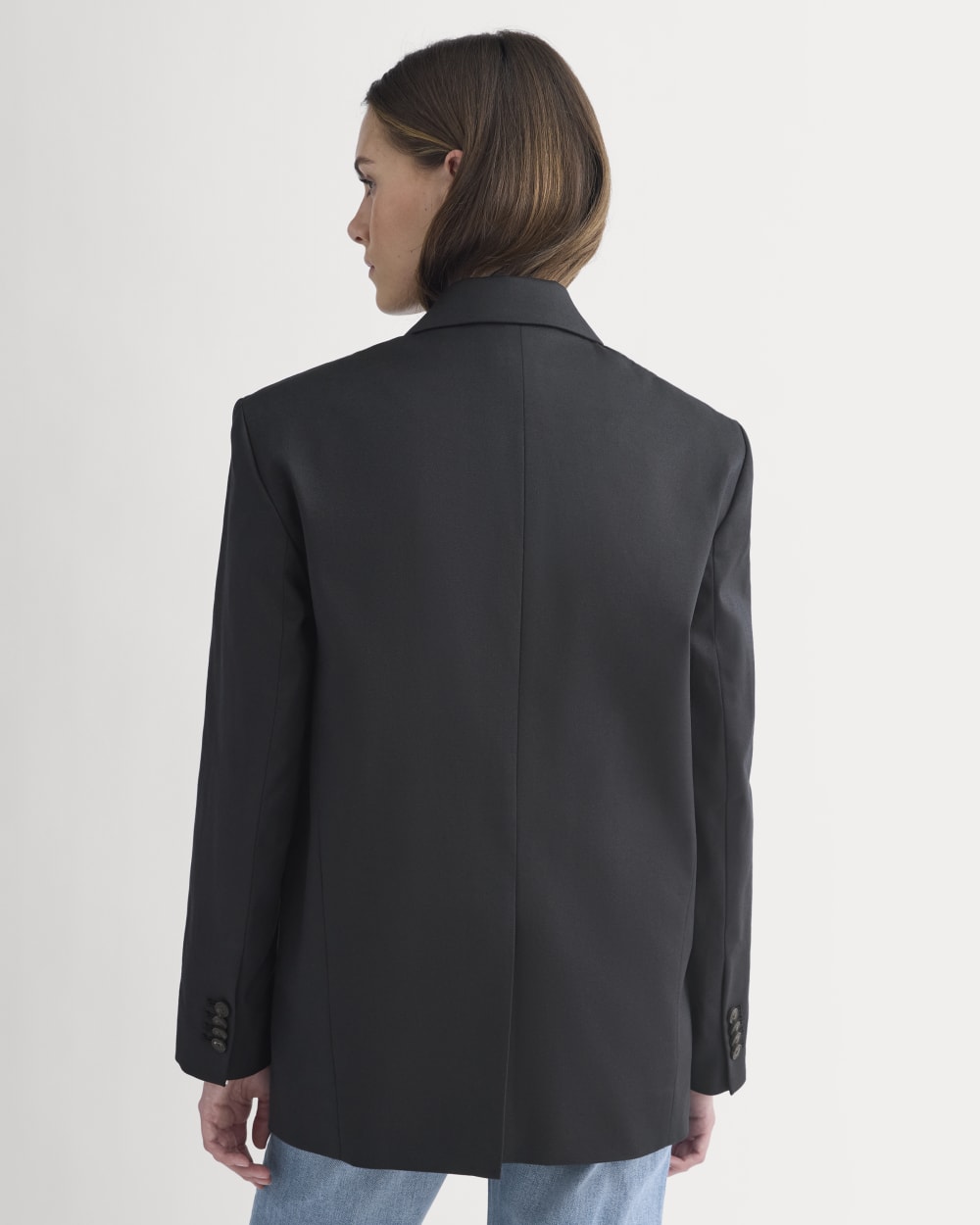 Tailored Drape Blazer in Black — detail view