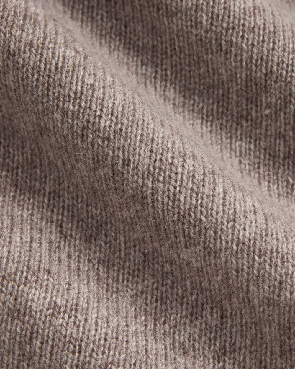 The Boxy Crew in Cashmere in Light Heathered Taupe — detail view
