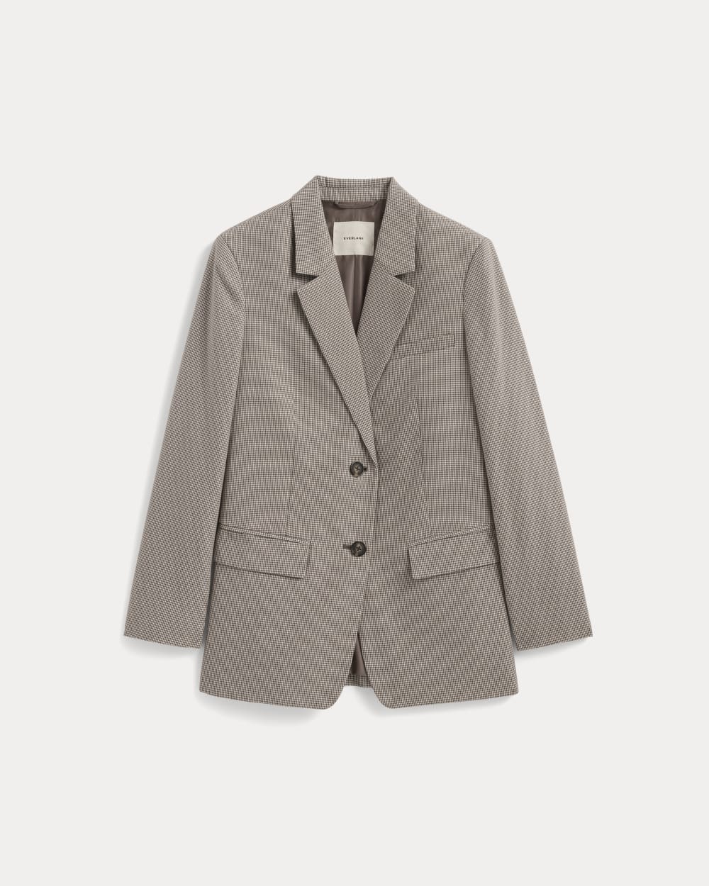 The Oversized Blazer in Buttersmooth in Deep Taupe Mini Gingham — alternate view