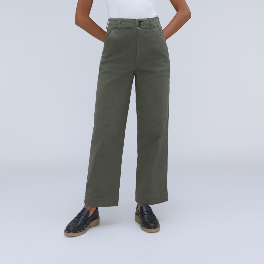 The Organic Wide-Leg Pant in Kambaba — detail view