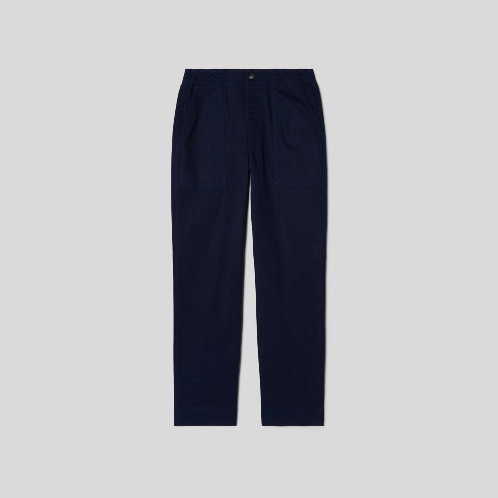 The Organic Cotton Herringbone Pant in Navy — alternate view