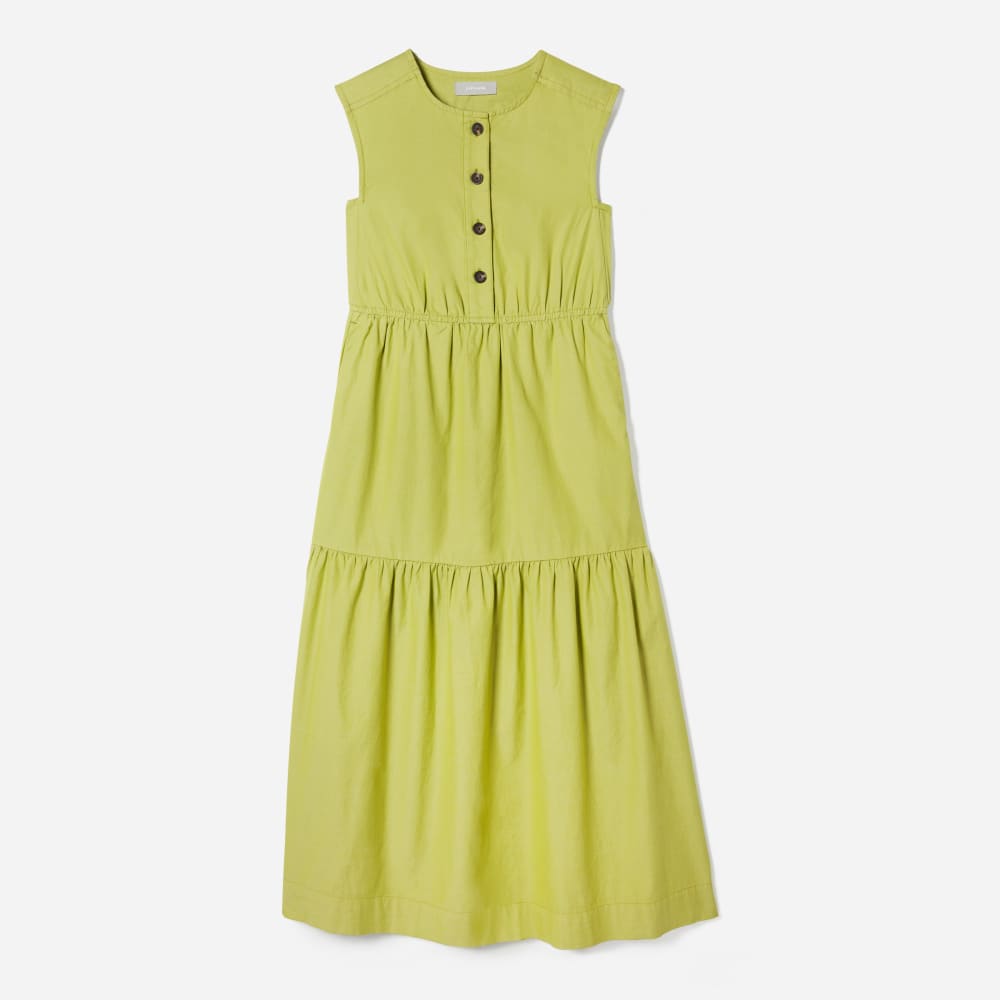 The Tiered Midi Dress in Pepper — front view