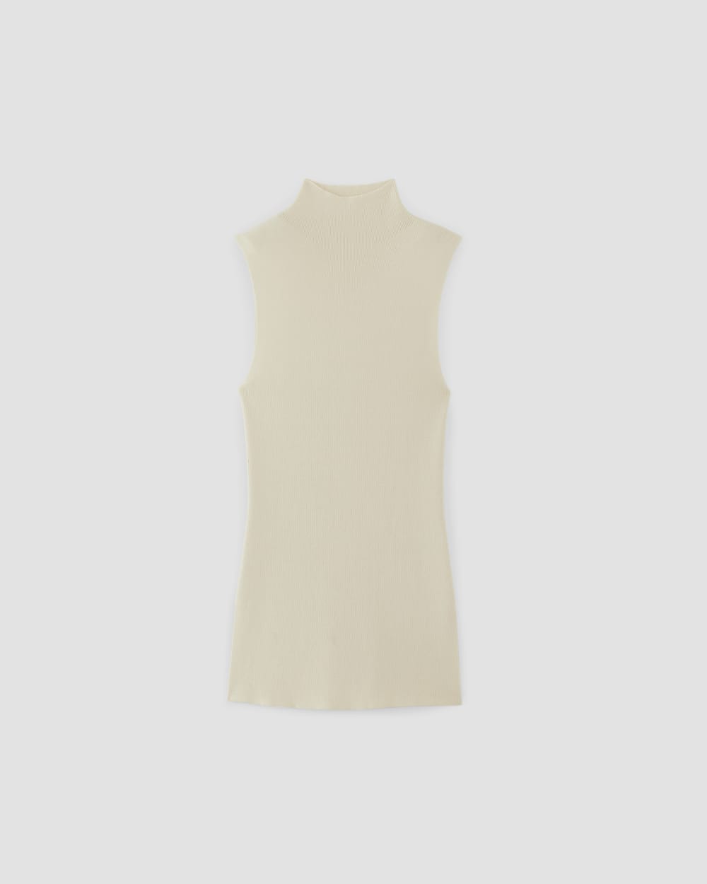The Viscose Mock Neck Top in Beige — alternate view