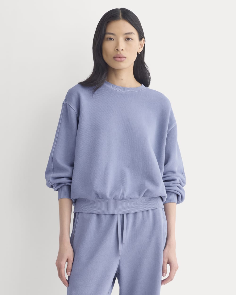 Lightweight Terry Blouson Crew in Velvet Morning — front view