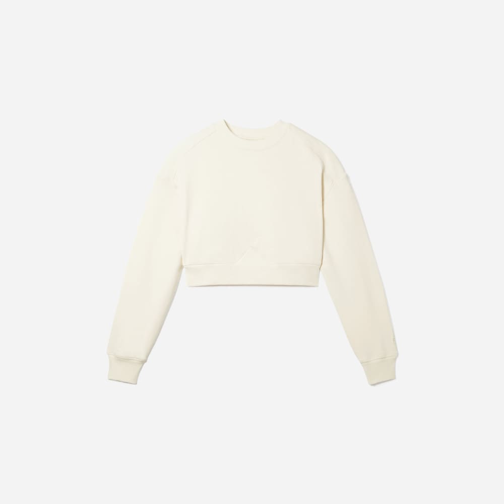 The Organic Cotton Cropped Crew in Canvas — front view