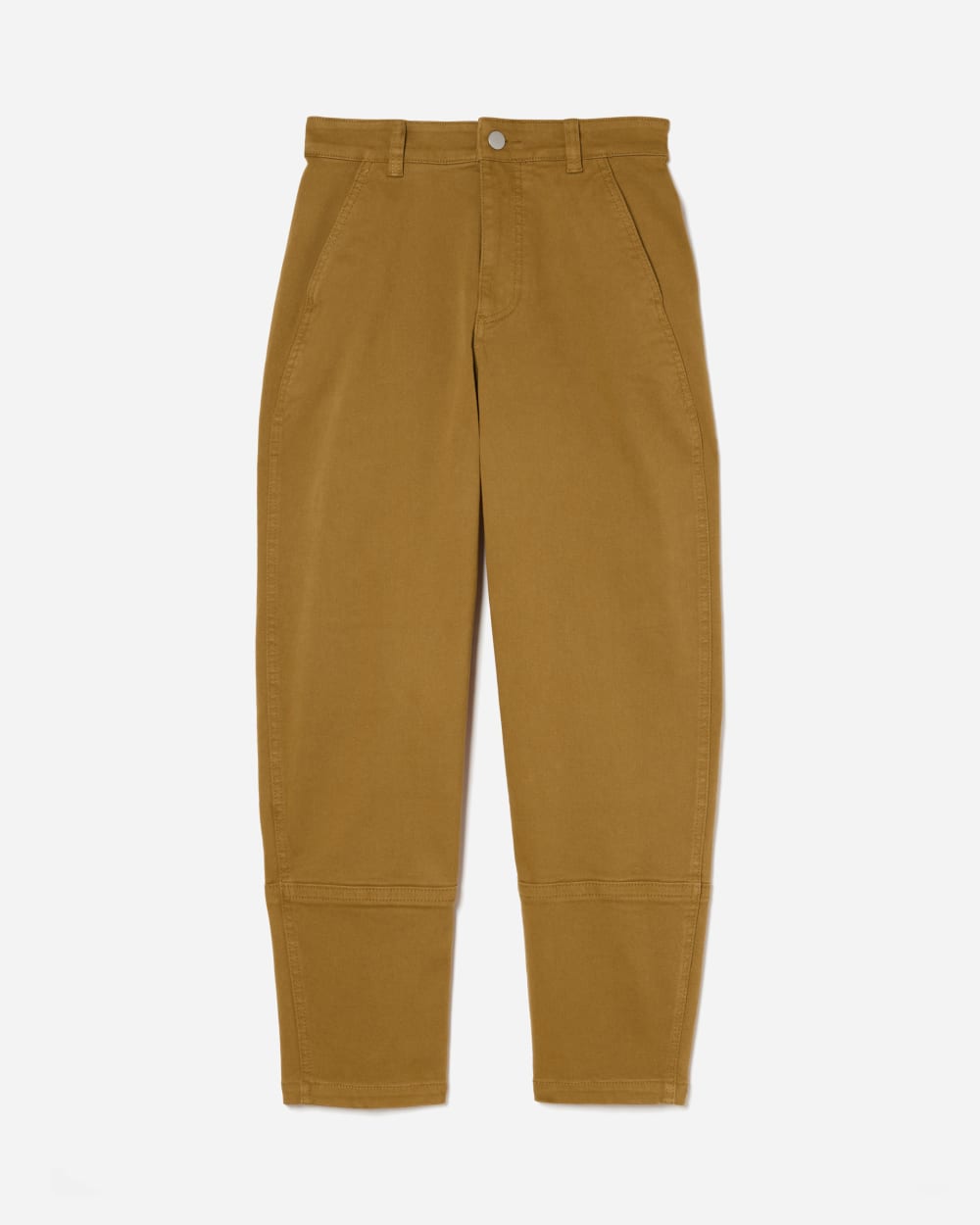The Utility Barrel Pant in Golden Brown — detail view