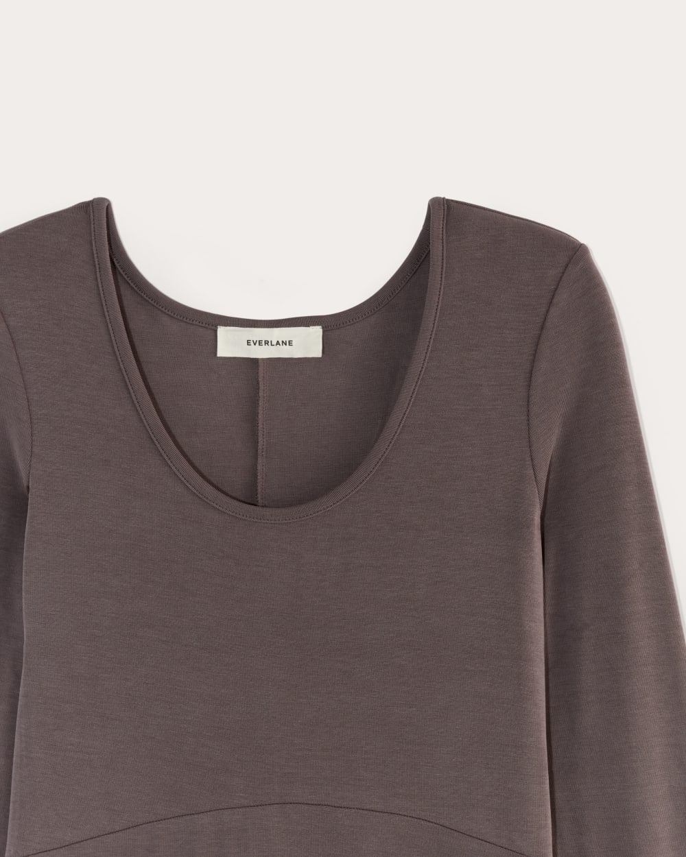 The Maddie Dress in Butterknit in Espresso — detail view