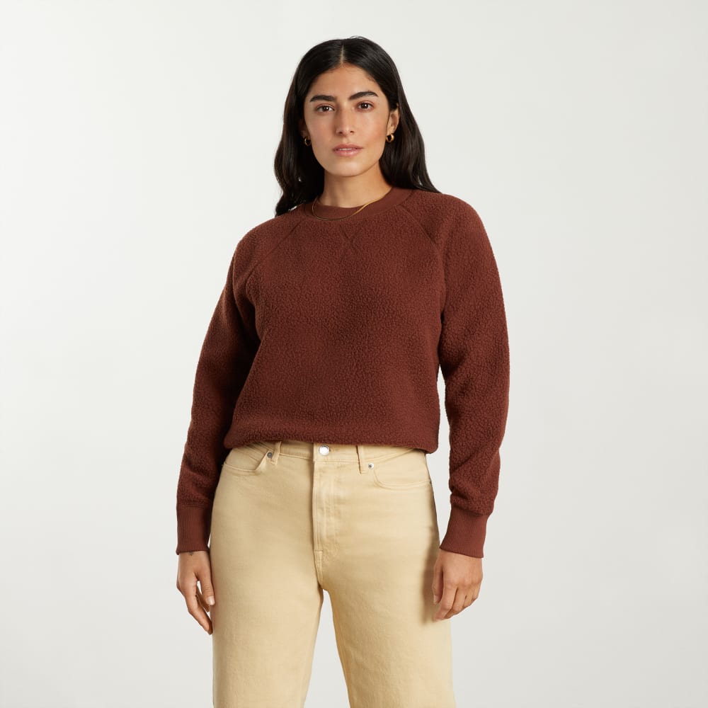 The ReNew Fleece Raglan Sweatshirt in Rosewood — alternate view