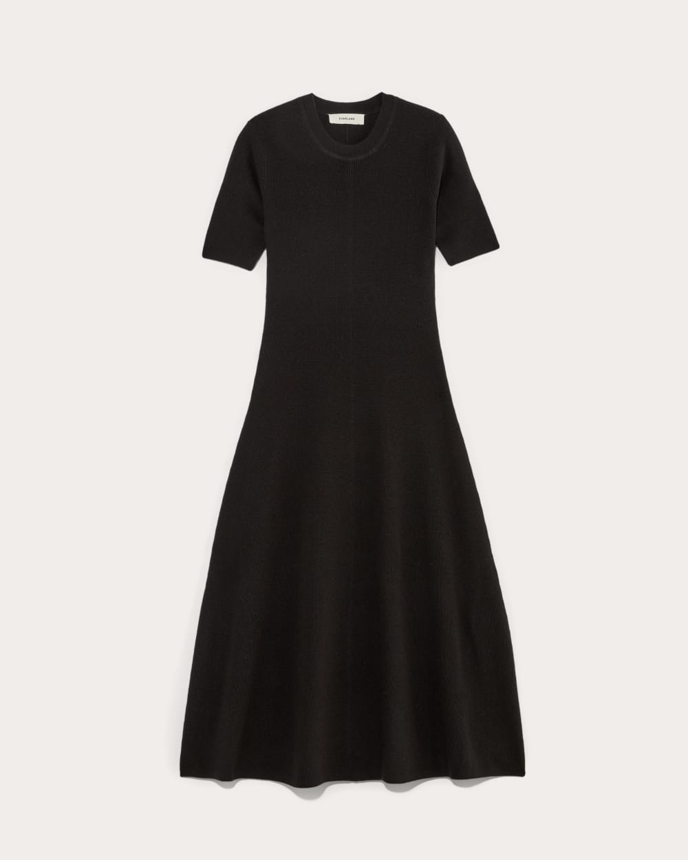 The Ribbed Sweater Dress in Black — alternate view