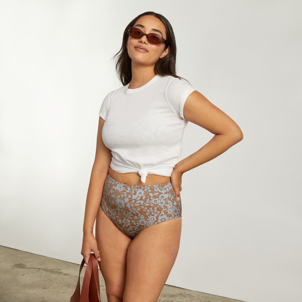 The High-Rise Hipster Bottom in Honey Floral — detail view