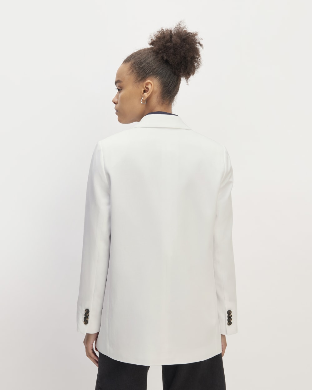 The Oversized Blazer in Buttersmooth in White — detail view